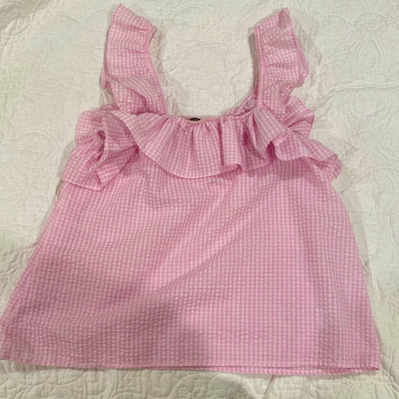 Pink and white flowy gingham top - Picture 1 of 3
